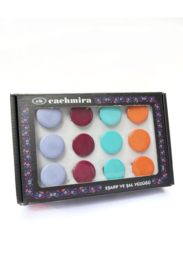 Cachmira Eşarp Yüzüğü 12'li Paket